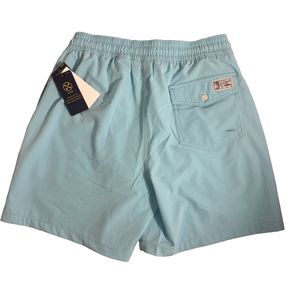 Polo Ralph Lauren Men's Small Blue Solid Polo Swim Trunks - Picture 2 of 10